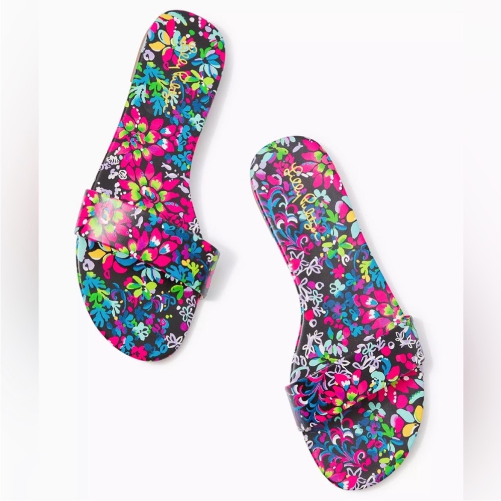 {Lilly Pulitzer} Emery Slide Sandal in Multi Feeling Fintastic - Size 7.5 - NWT